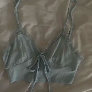 light blue cropped cami top